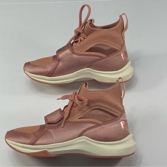 PUMA ‘ PHENOM ‘ Satin Metallic Rose High Top Performance Trainers Size:7.5 - Picture 1 of 16